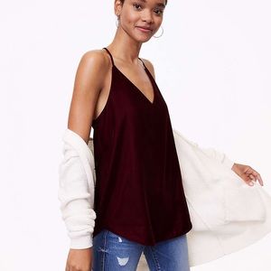 NWOT Velvet Strappy Cami Maroon